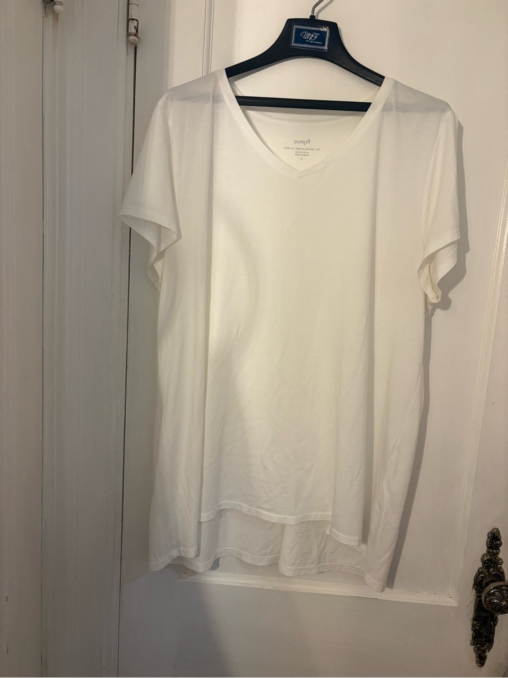 Pure Jill Women's White V‑Neck Short Sleeve Tee